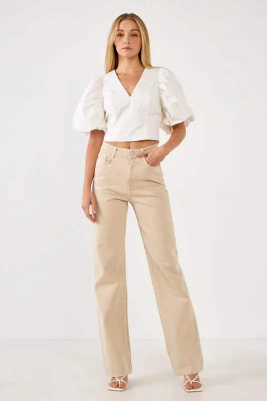 Exaggerated Sleeve Crop Top made by Endless Rose