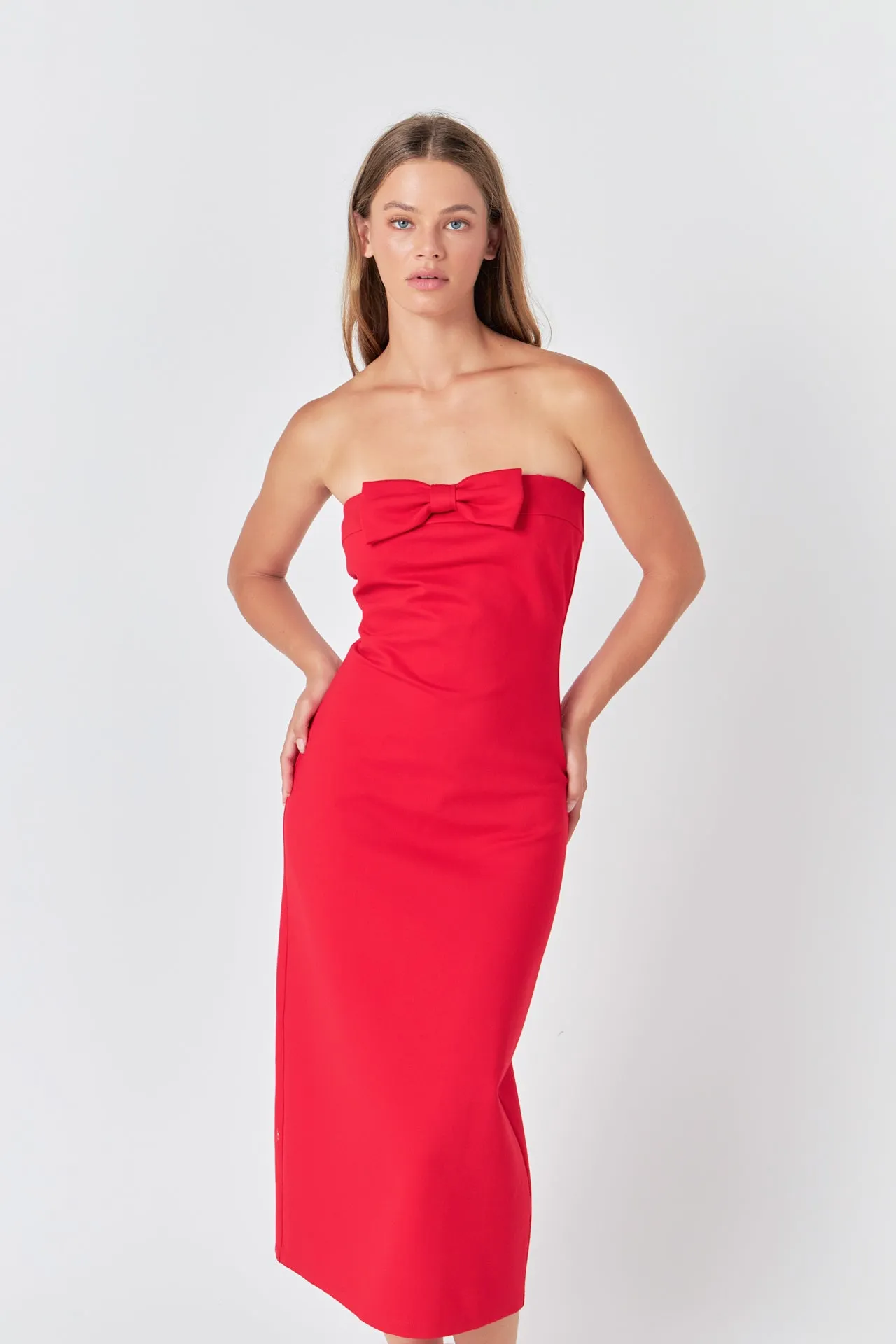 Strapless Bow Midi Dress sold by Endless Rose product image thumbnail 5