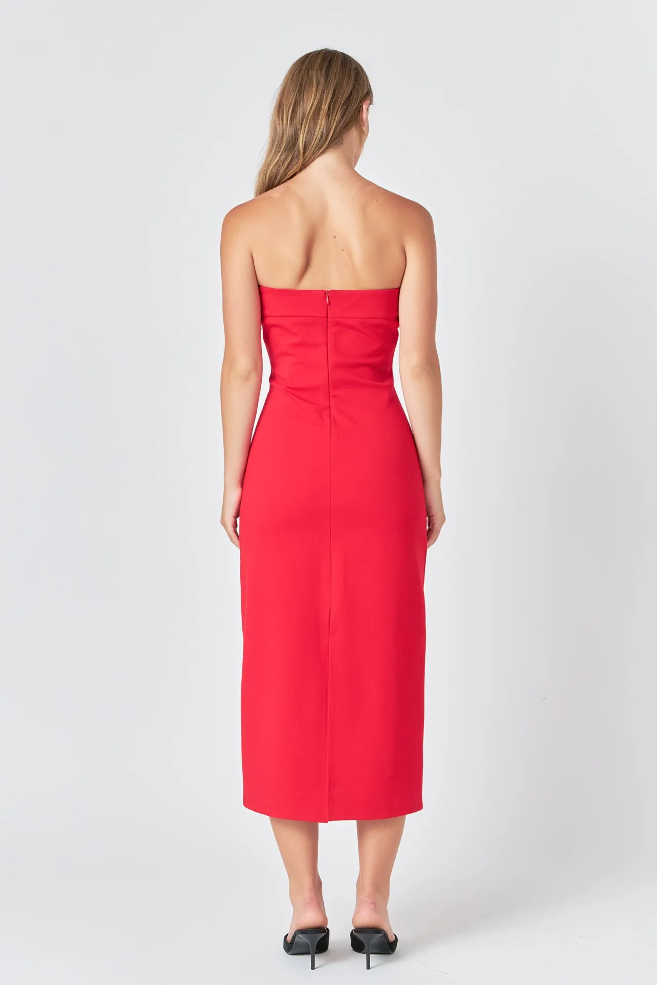 Strapless Bow Midi Dress sold by Endless Rose product image thumbnail 4