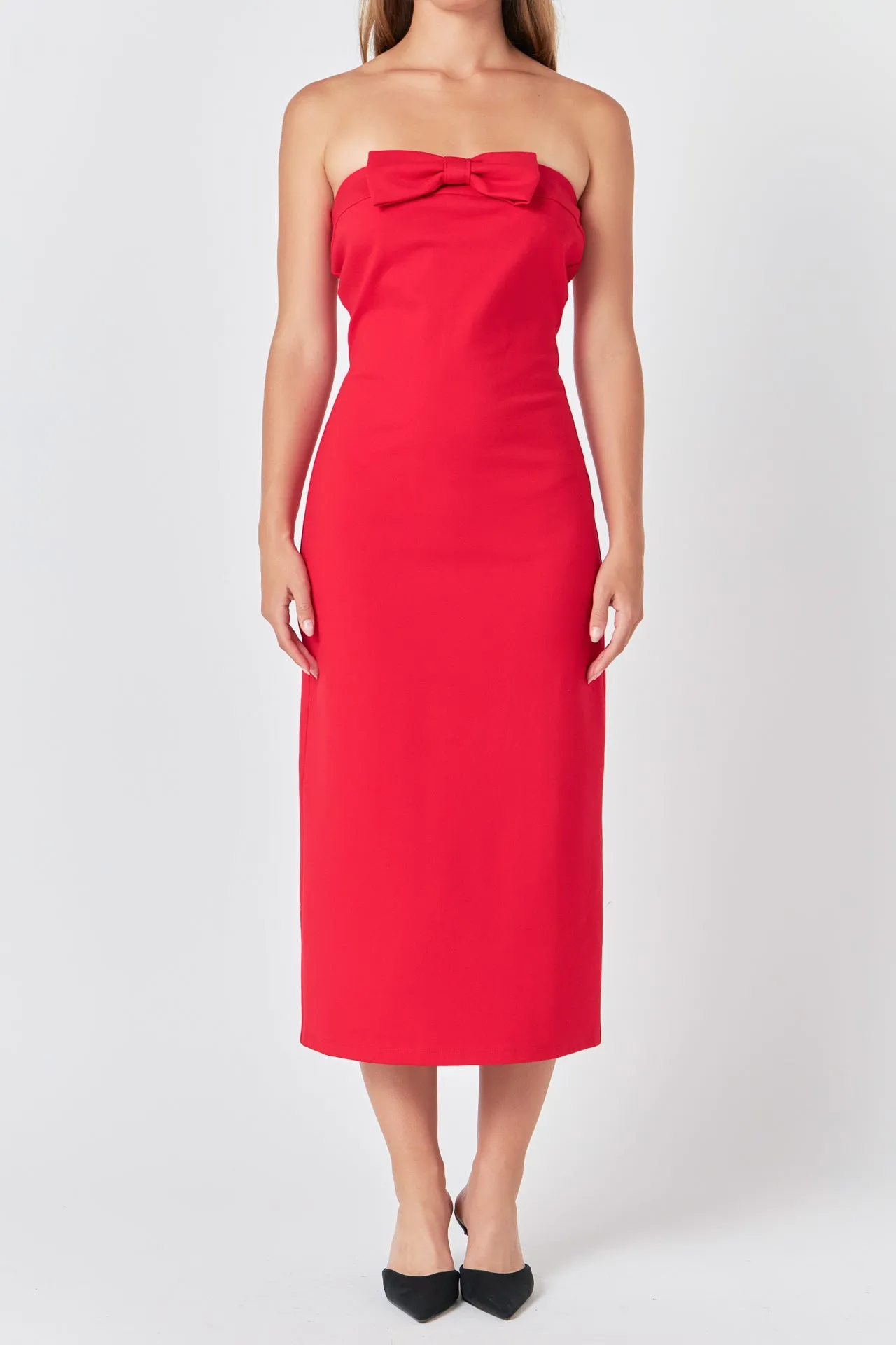 Strapless Bow Midi Dress sold by Endless Rose product image thumbnail 2