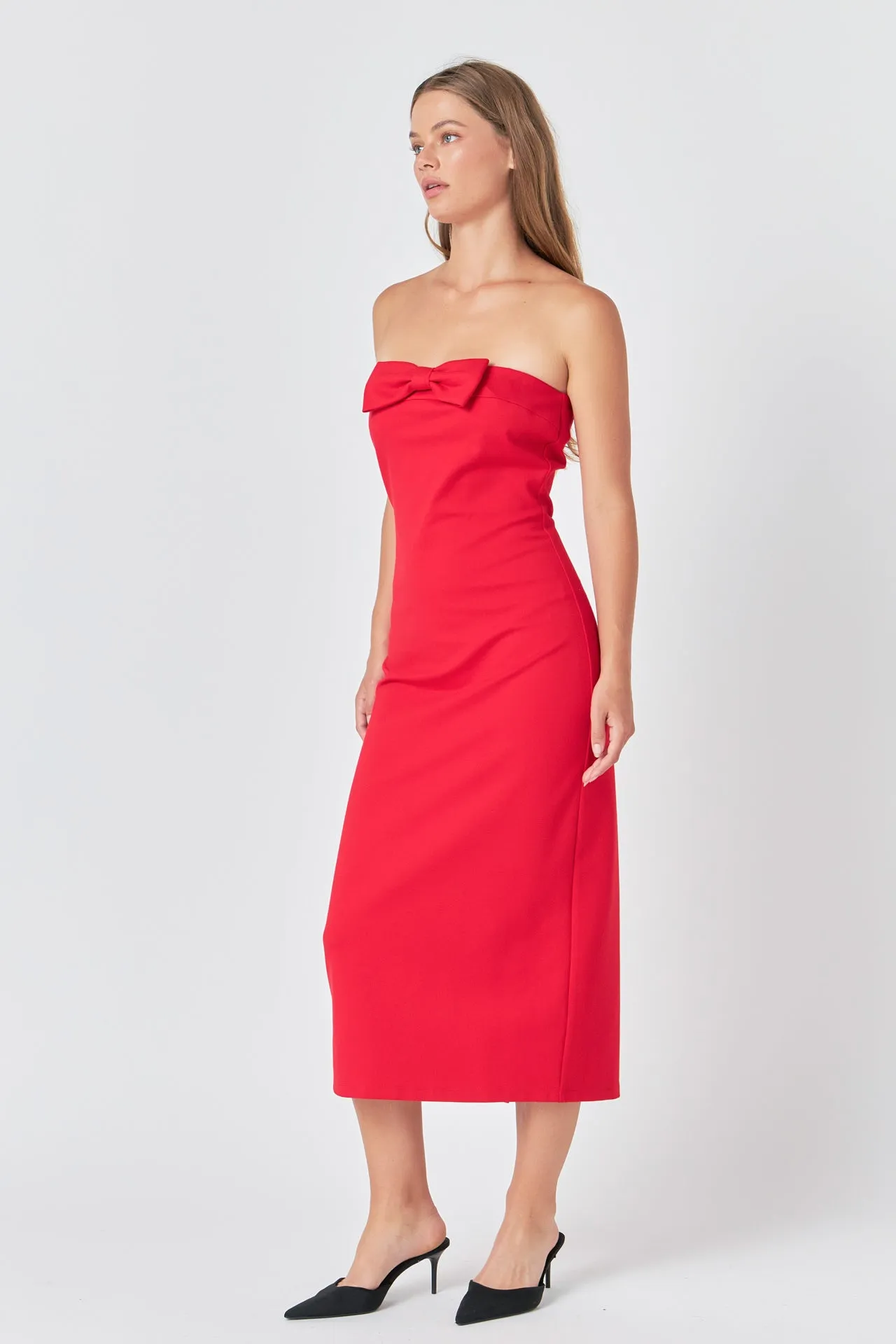 Strapless Bow Midi Dress sold by Endless Rose product image thumbnail 3
