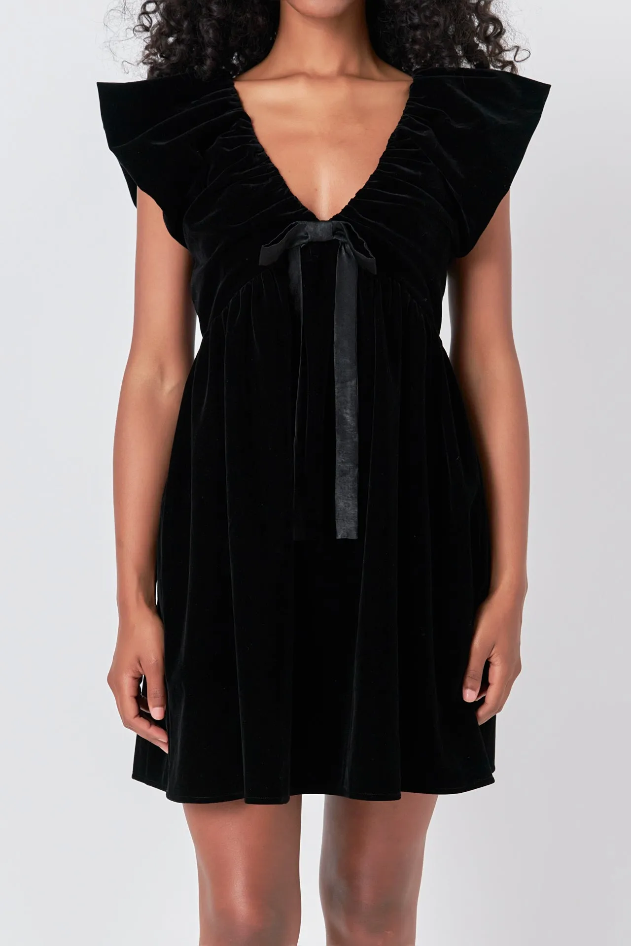 Velvet Satin Bow Mini Dress sold by Endless Rose product image thumbnail 2