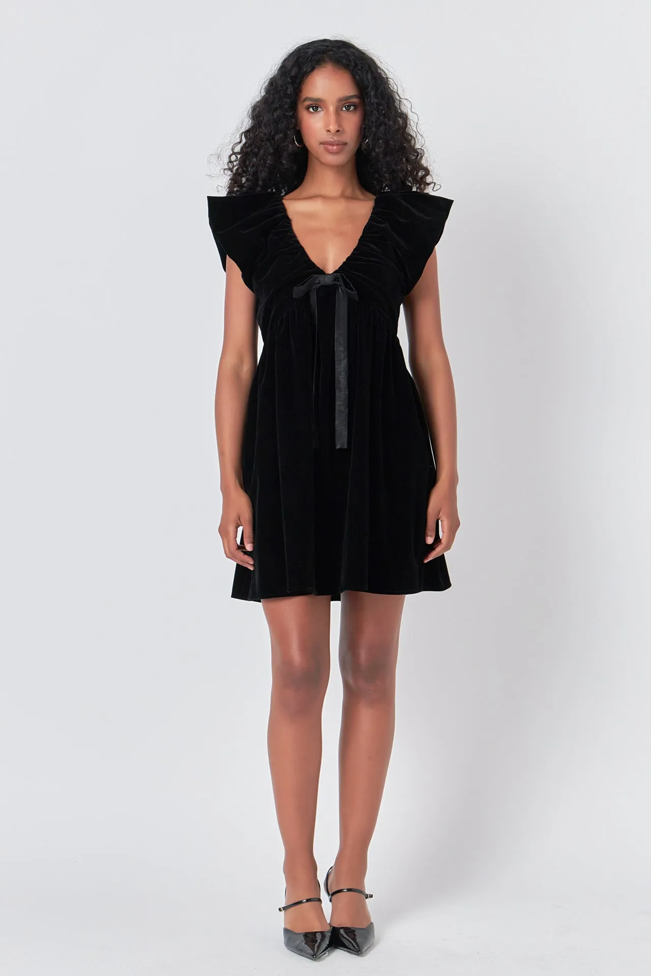 Velvet Satin Bow Mini Dress sold by Endless Rose