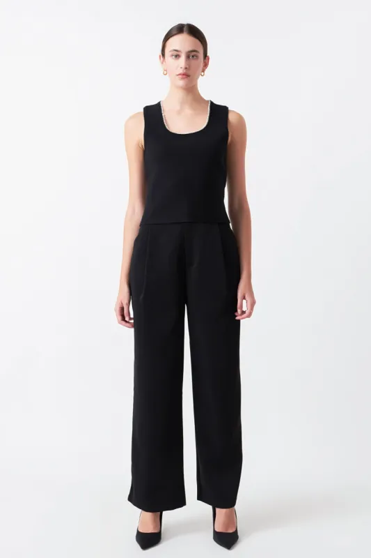 Pearl Trim Knit Tank Top sold by Endless Rose