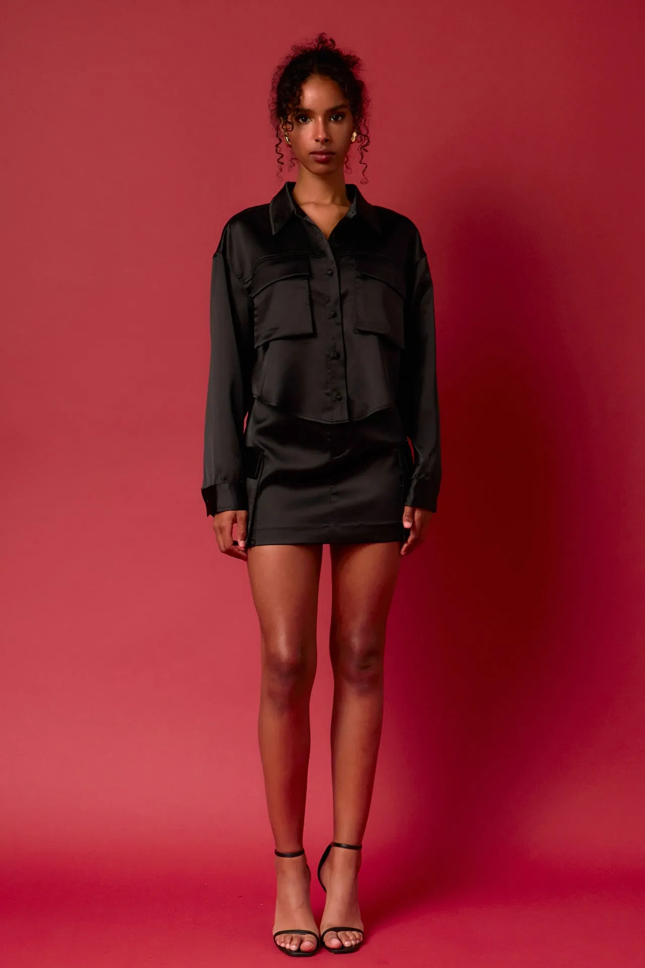 Satin Pocket Detailed Top sold by Endless Rose