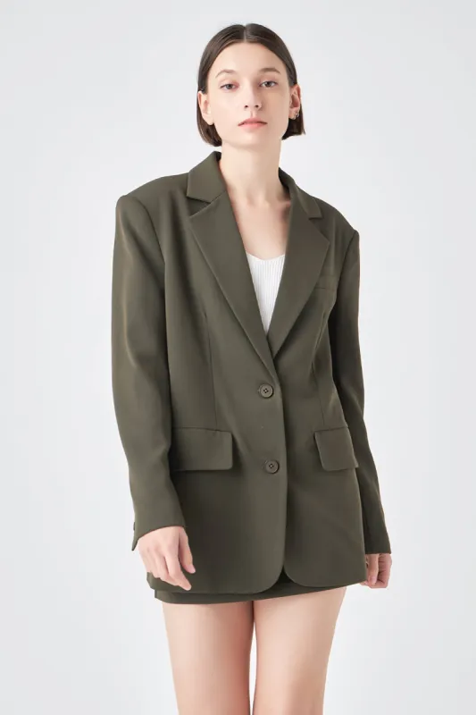 Oversized Notched Collar Blazer sold by Endless Rose