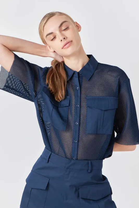 Mesh Net Top with Pockets made by Endless Rose