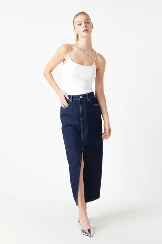 Denim Maxi Skirt sold by Endless Rose