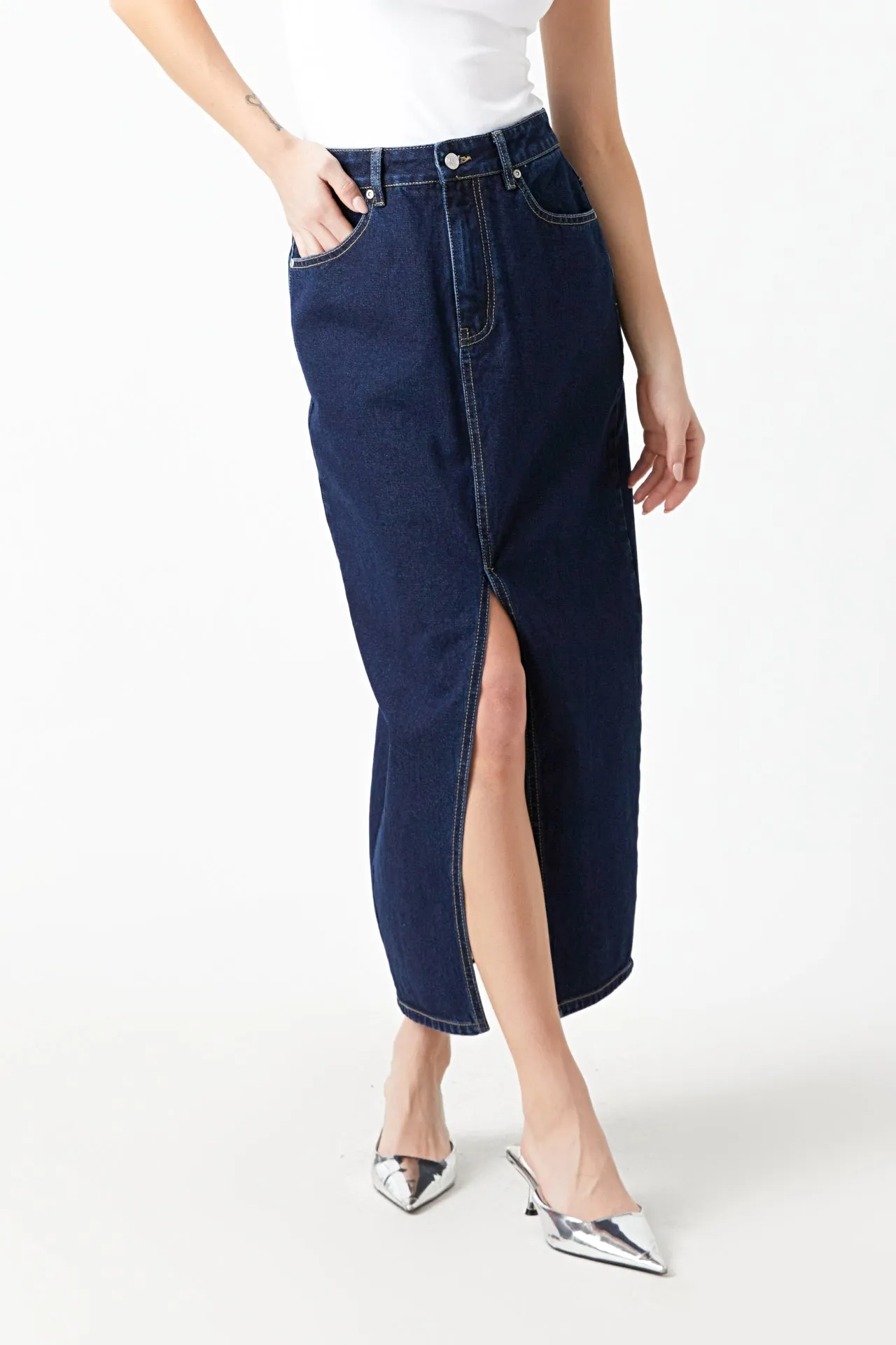 Denim Maxi Skirt sold by Endless Rose product image thumbnail 5