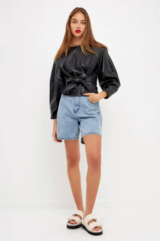 Pu Top with Tie sold by Endless Rose