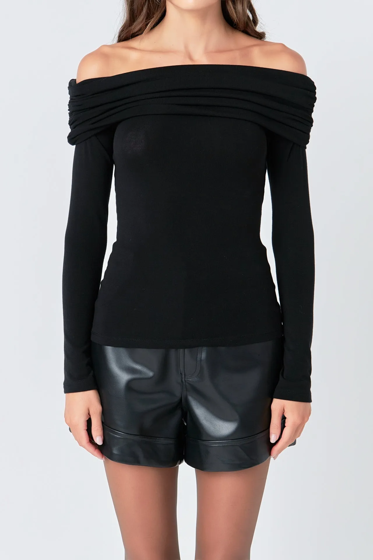 Off Shoulder Shirring Detail Top sold by Endless Rose product image thumbnail 5