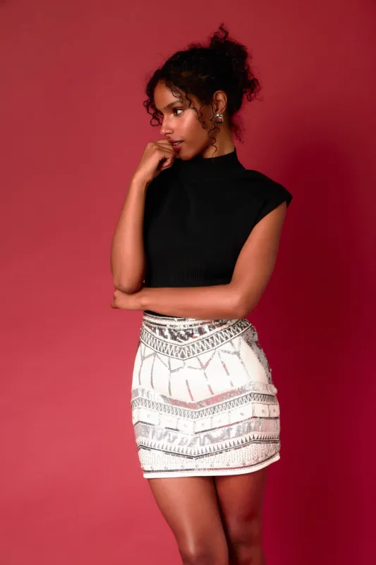 Beading Sequins Mini Skirt sold by Endless Rose
