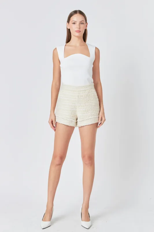 Tweed High-Waisted Shorts sold by Endless Rose