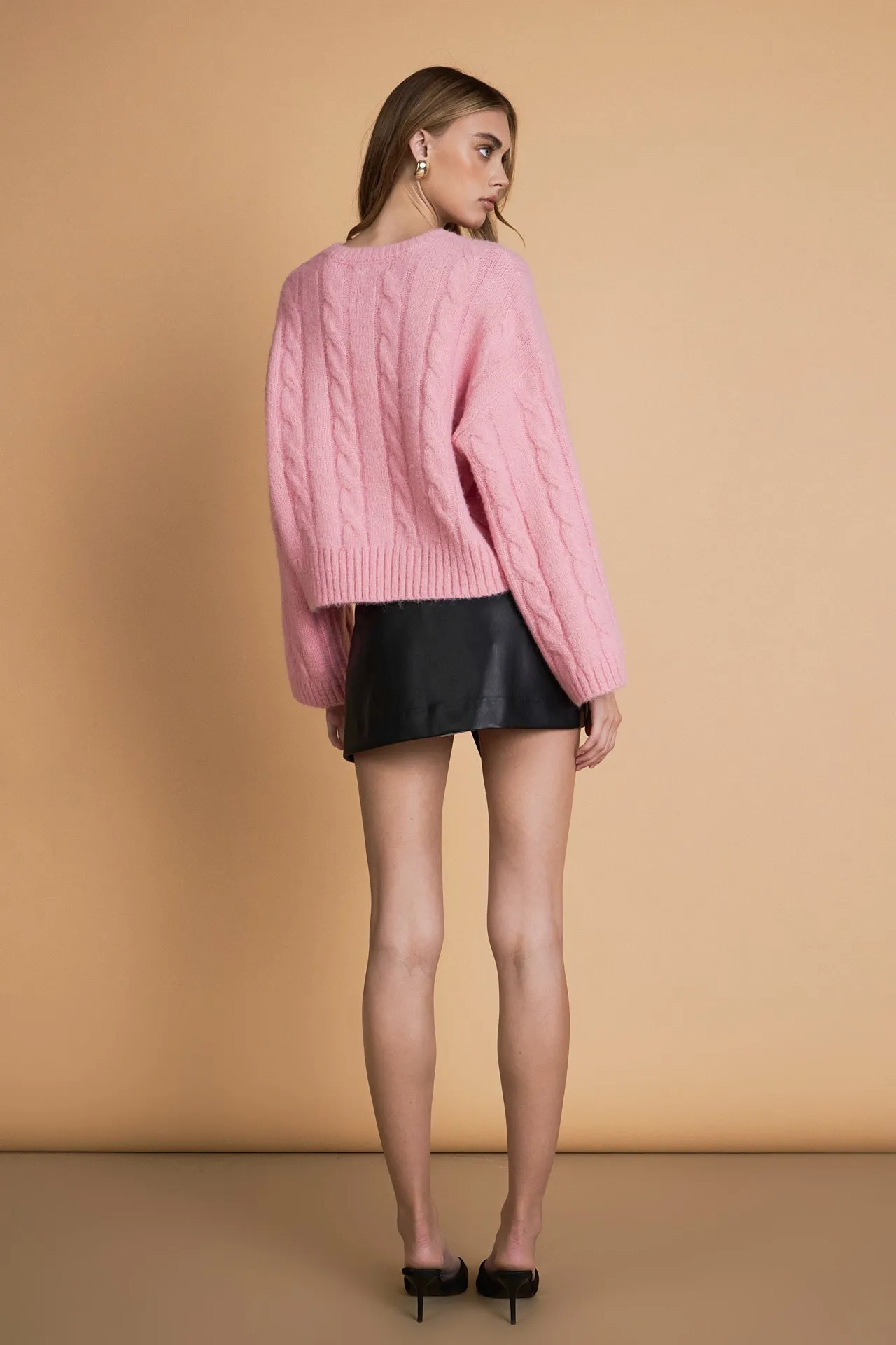 Cable Knit Cropped Sweater sold by Endless Rose product image thumbnail 4