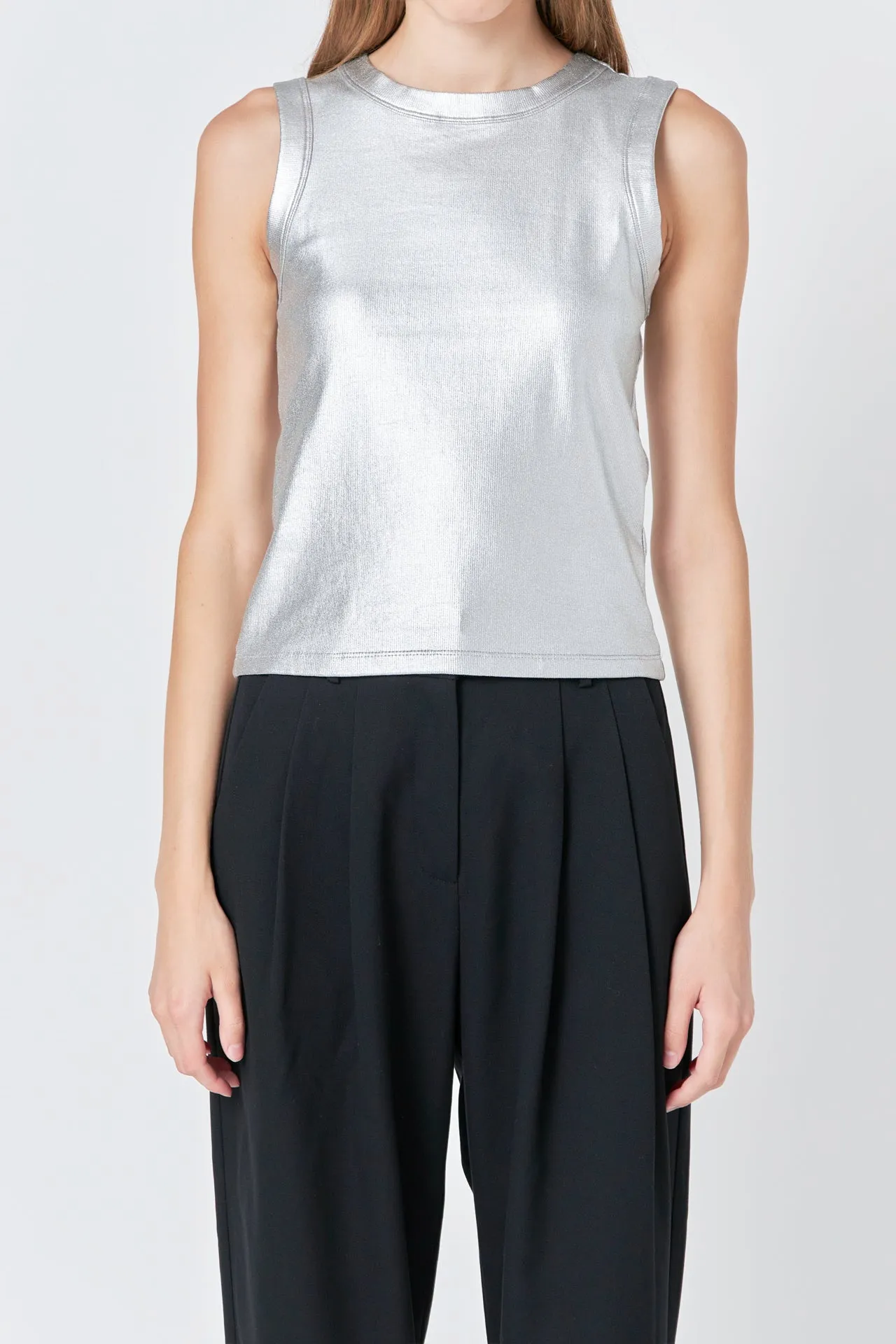 Metallic Ribbed Sleeveless Top sold by Endless Rose product image thumbnail 2