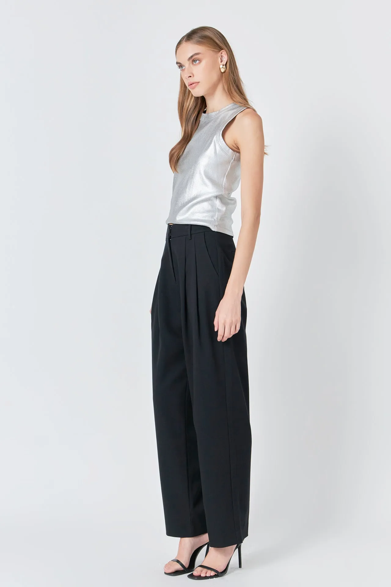 Metallic Ribbed Sleeveless Top sold by Endless Rose product image thumbnail 3