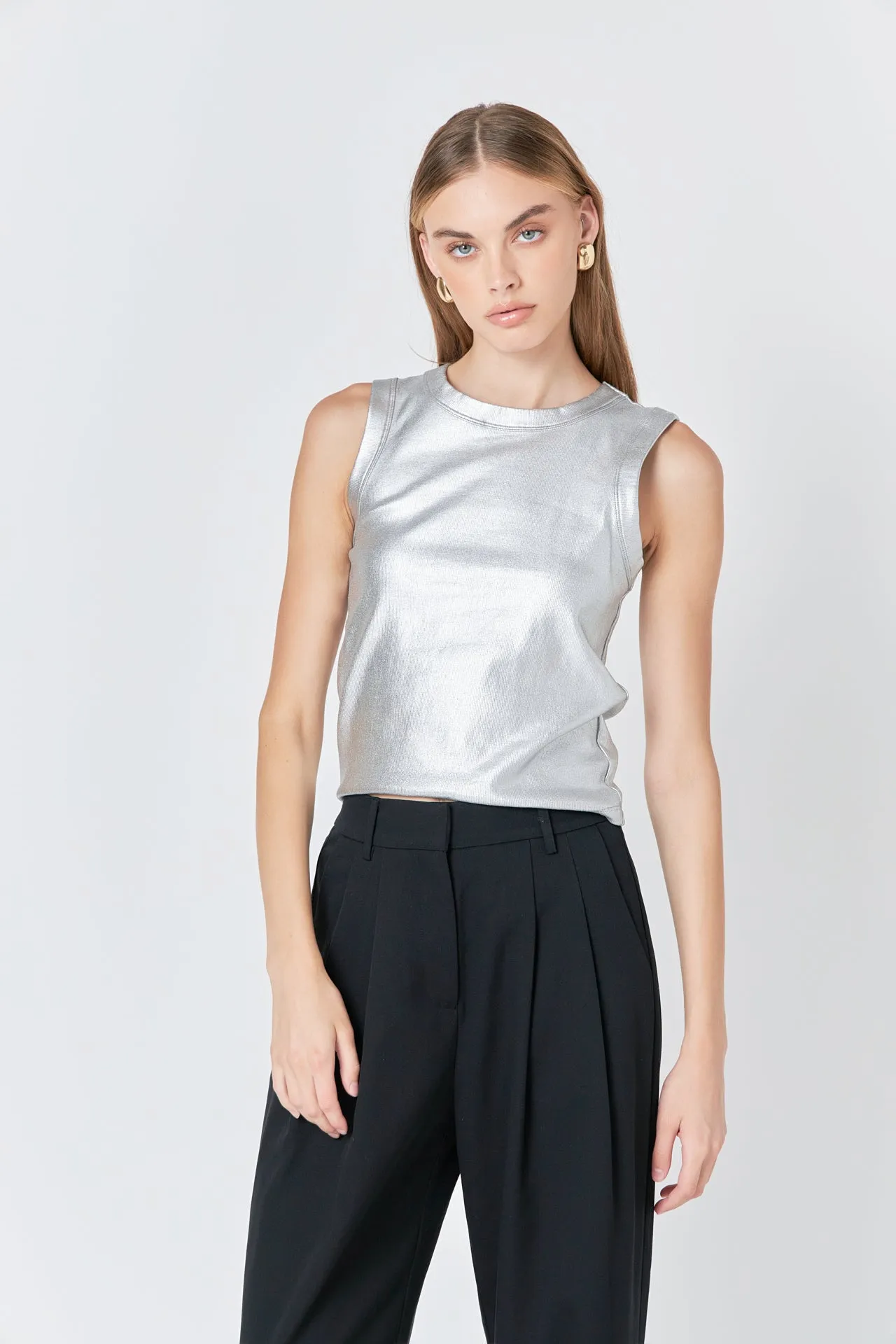 Metallic Ribbed Sleeveless Top sold by Endless Rose product image thumbnail 5