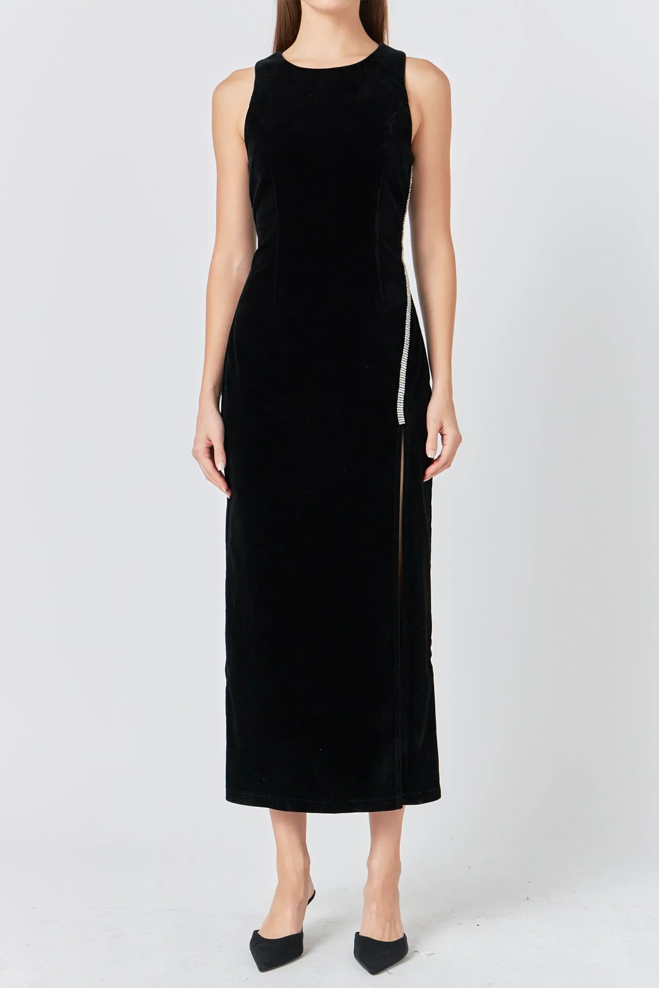Jewel Trim Velvet Maxi Dress sold by Endless Rose product image thumbnail 2