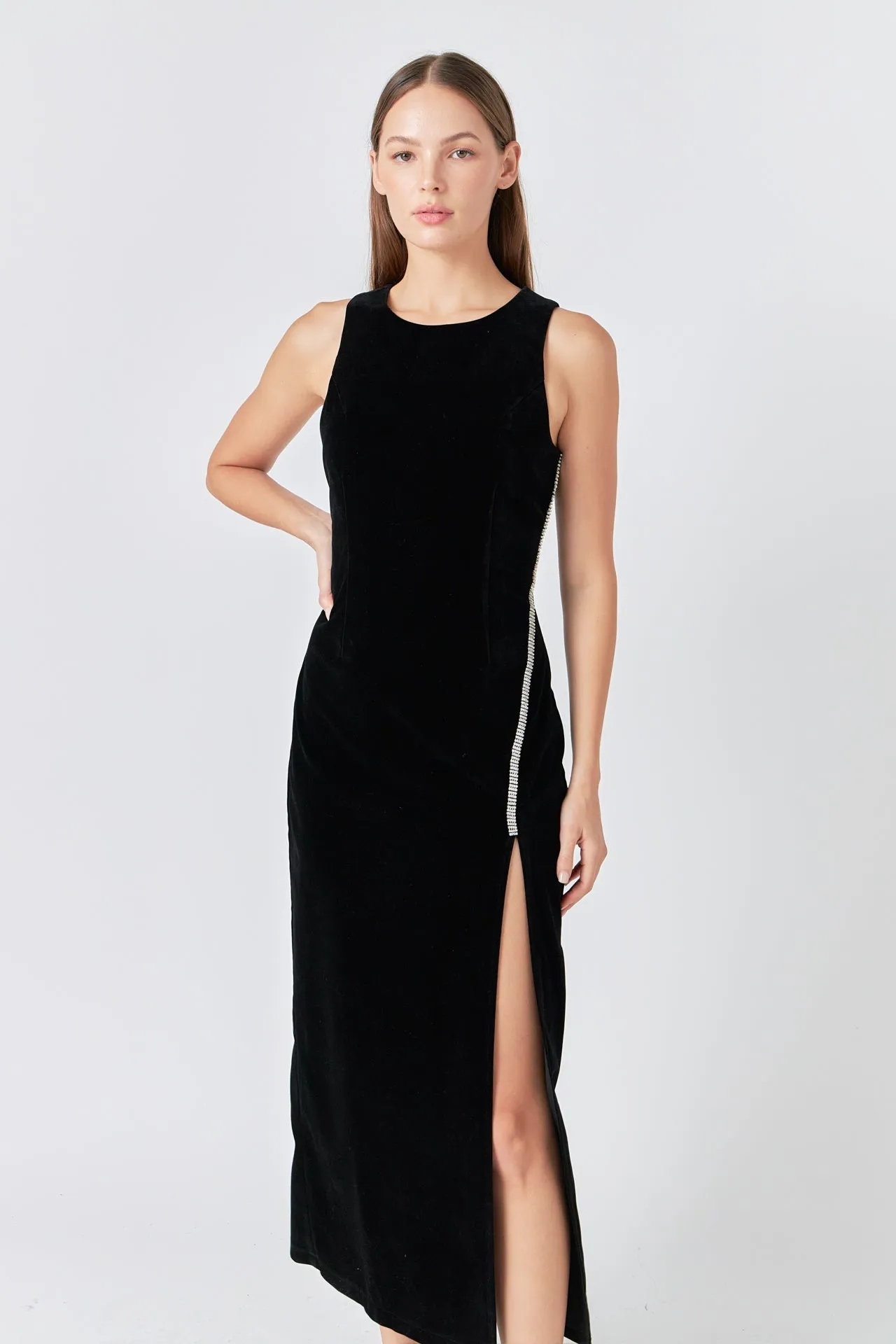 Jewel Trim Velvet Maxi Dress sold by Endless Rose product image thumbnail 5