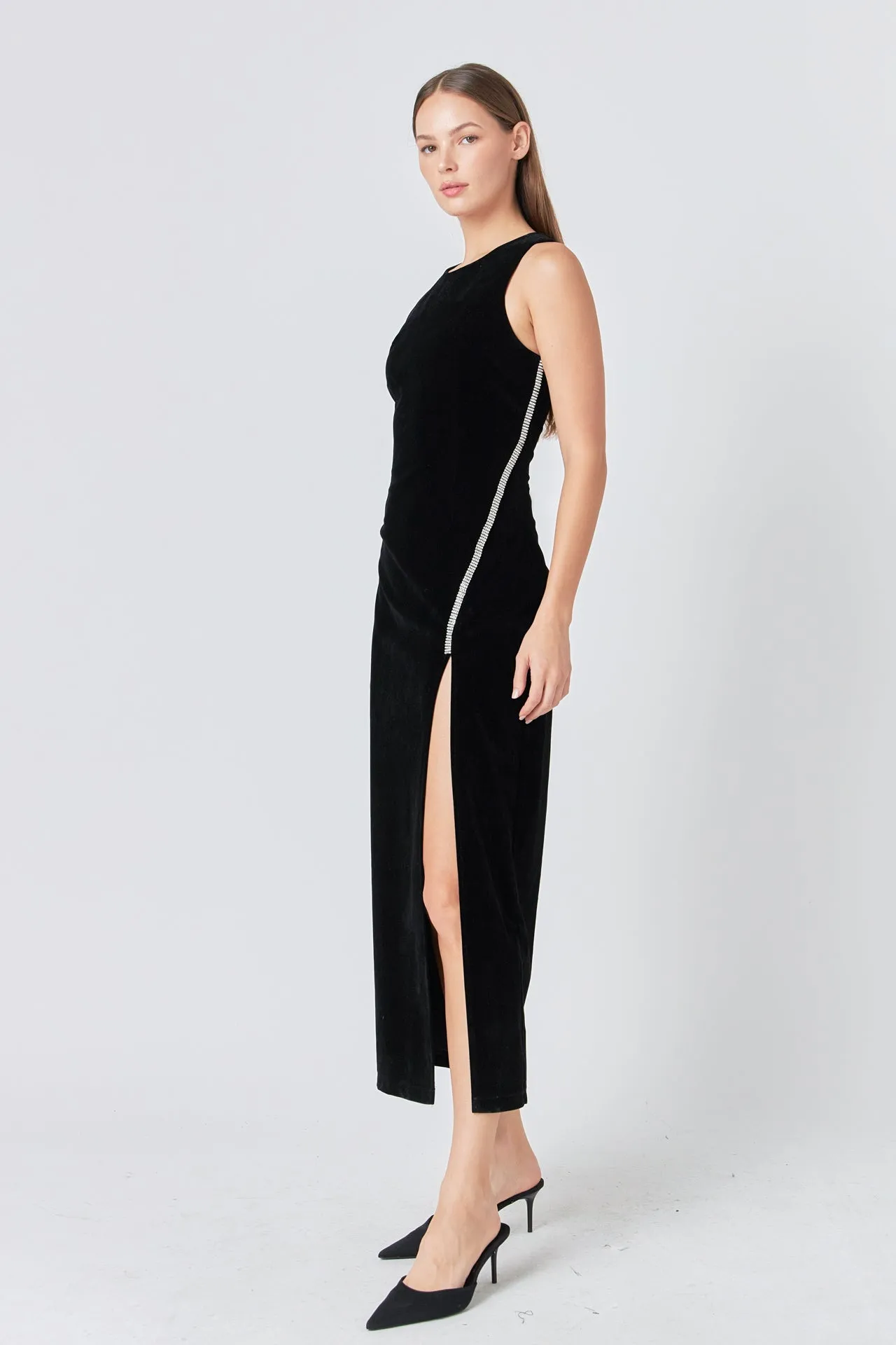 Jewel Trim Velvet Maxi Dress sold by Endless Rose product image thumbnail 3