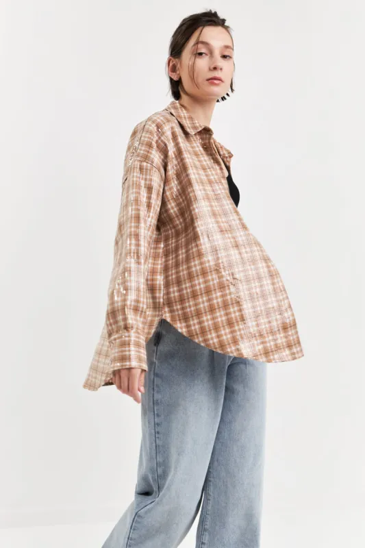 Plaid Sequin Shirts sold by Endless Rose