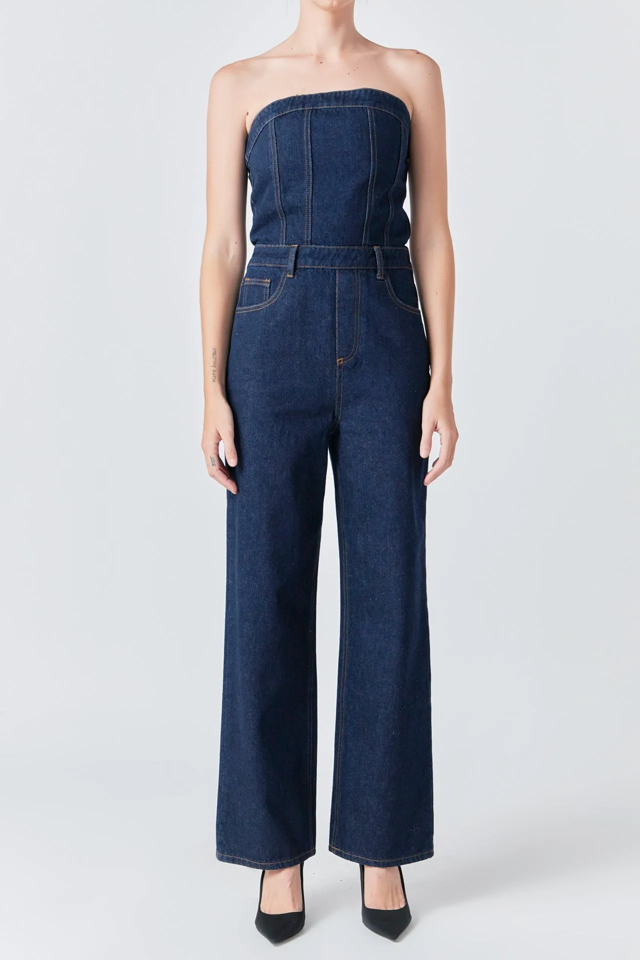 Corset Denim Jumpsuit sold by Endless Rose product image thumbnail 4
