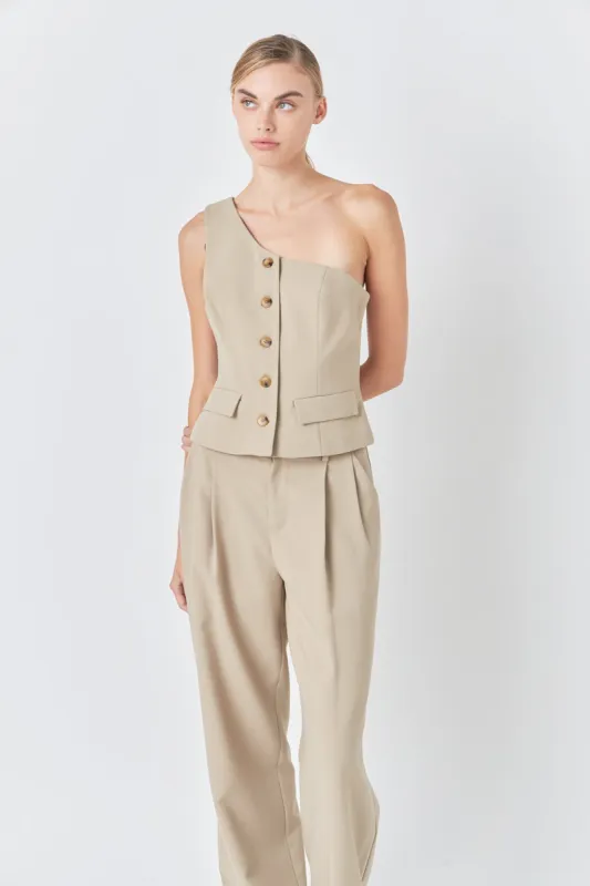 Asymmetrical One Shoulder Vest sold by Endless Rose