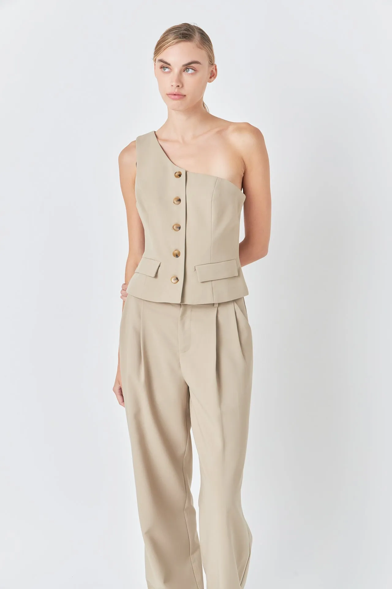 Asymmetrical One Shoulder Vest sold by Endless Rose