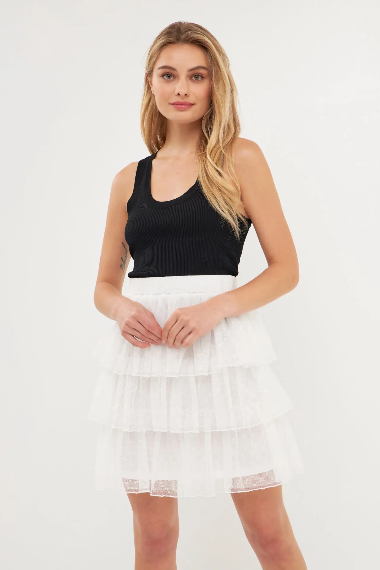 Multi Tiered Tulle Dotted Skirt sold by Endless Rose product image thumbnail 5