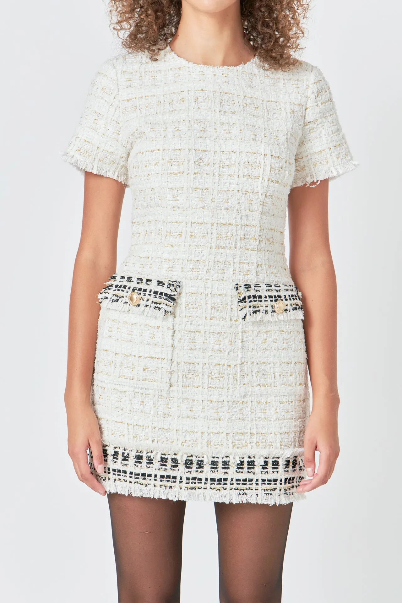 Tweed Fringed Mini Dress sold by Endless Rose product image thumbnail 2