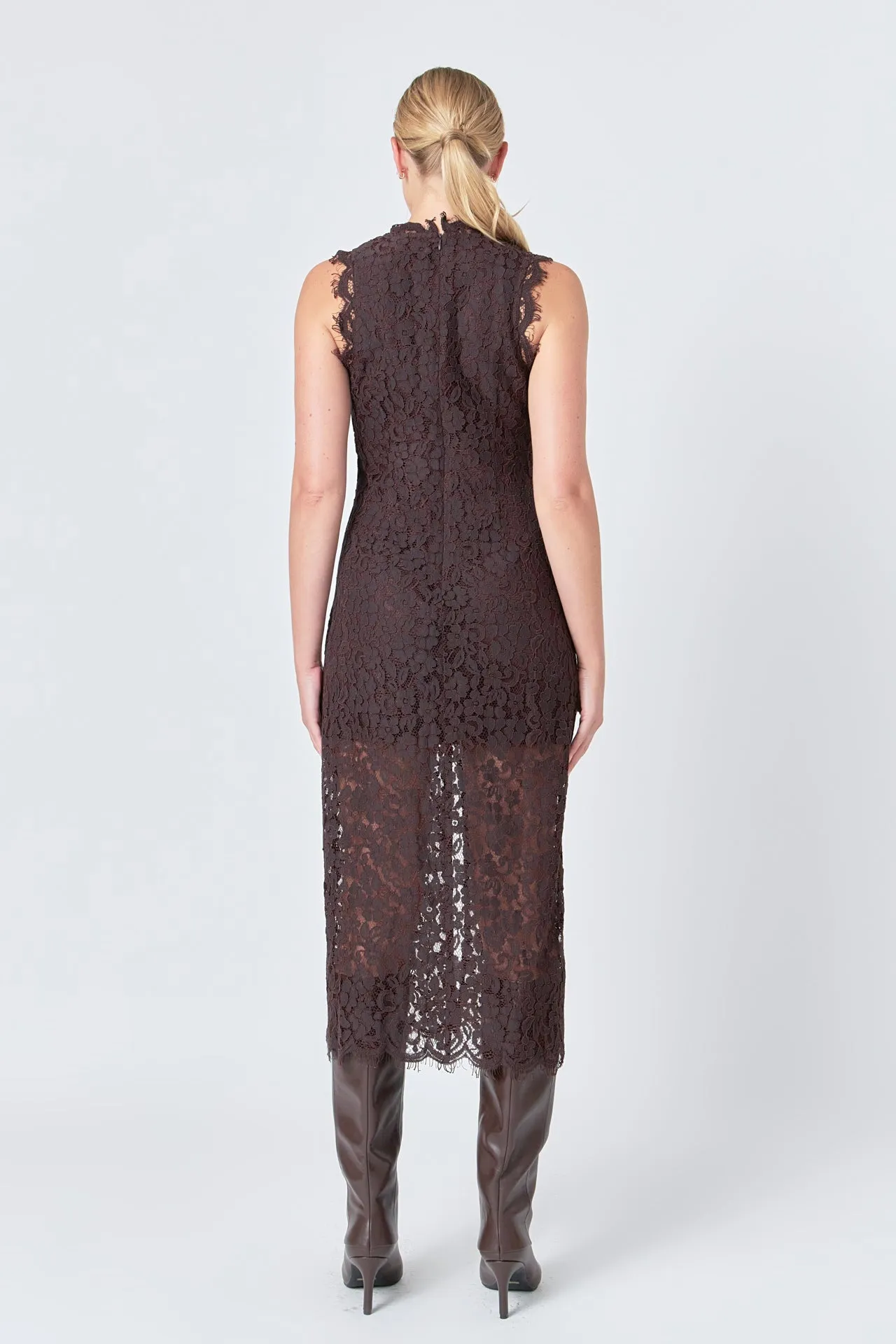 Front Slit Sleeveless Lace Maxi Dress sold by Endless Rose product image thumbnail 4