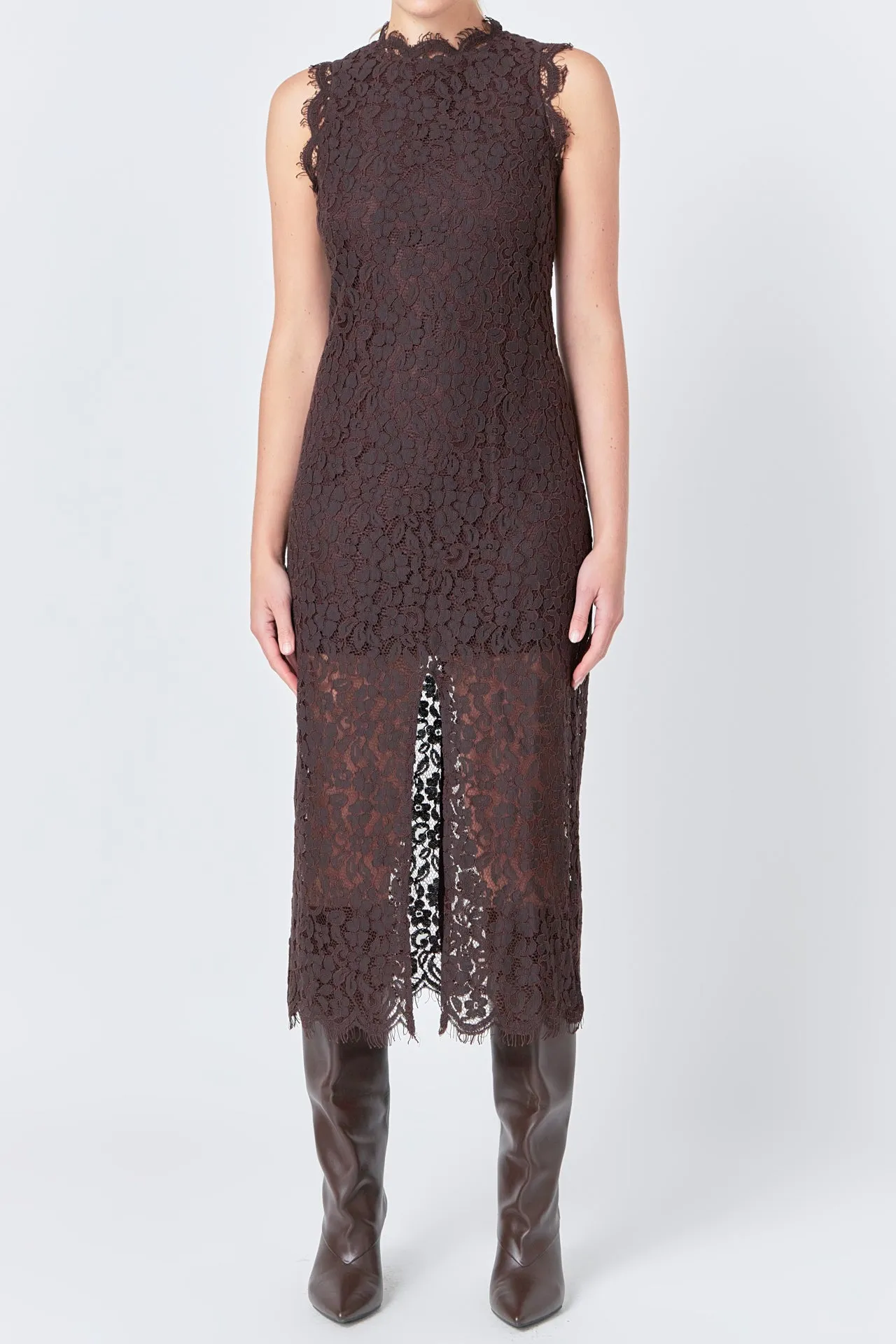 Front Slit Sleeveless Lace Maxi Dress sold by Endless Rose product image thumbnail 2