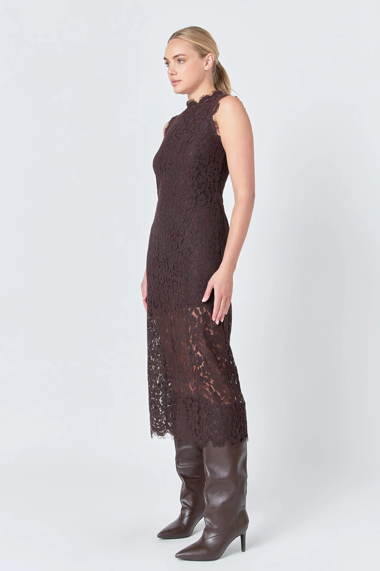 Front Slit Sleeveless Lace Maxi Dress sold by Endless Rose product image thumbnail 3