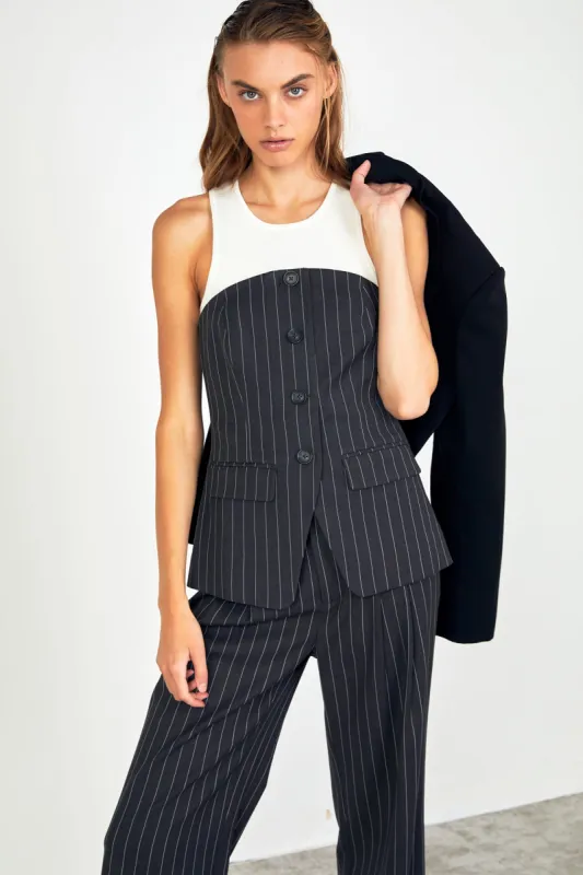 Strapless Pinstriped Vest sold by Endless Rose