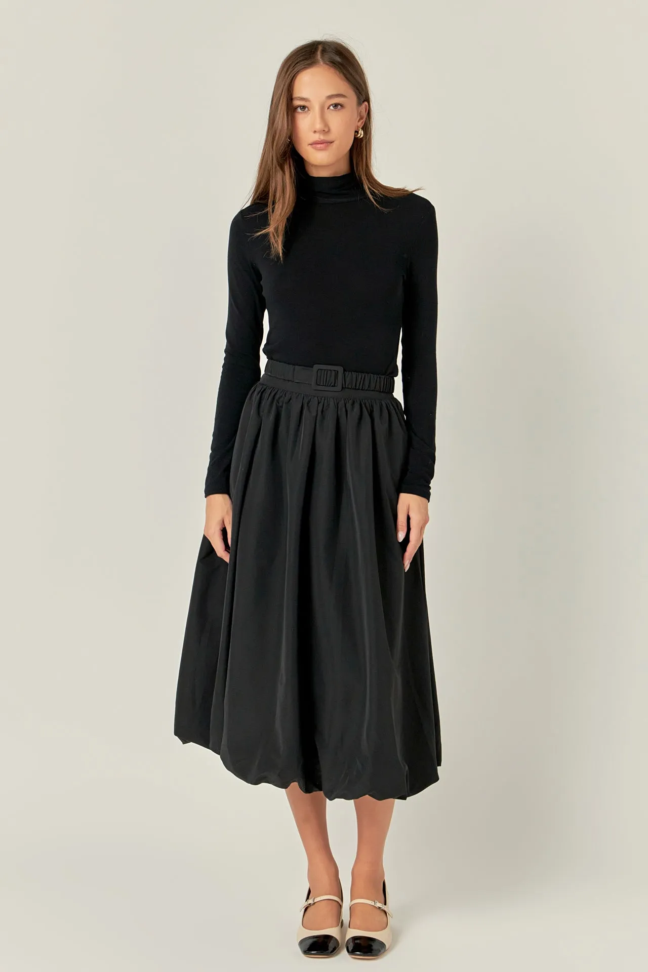 Belted Blouson Midi Skirt sold by Endless Rose product image thumbnail 2