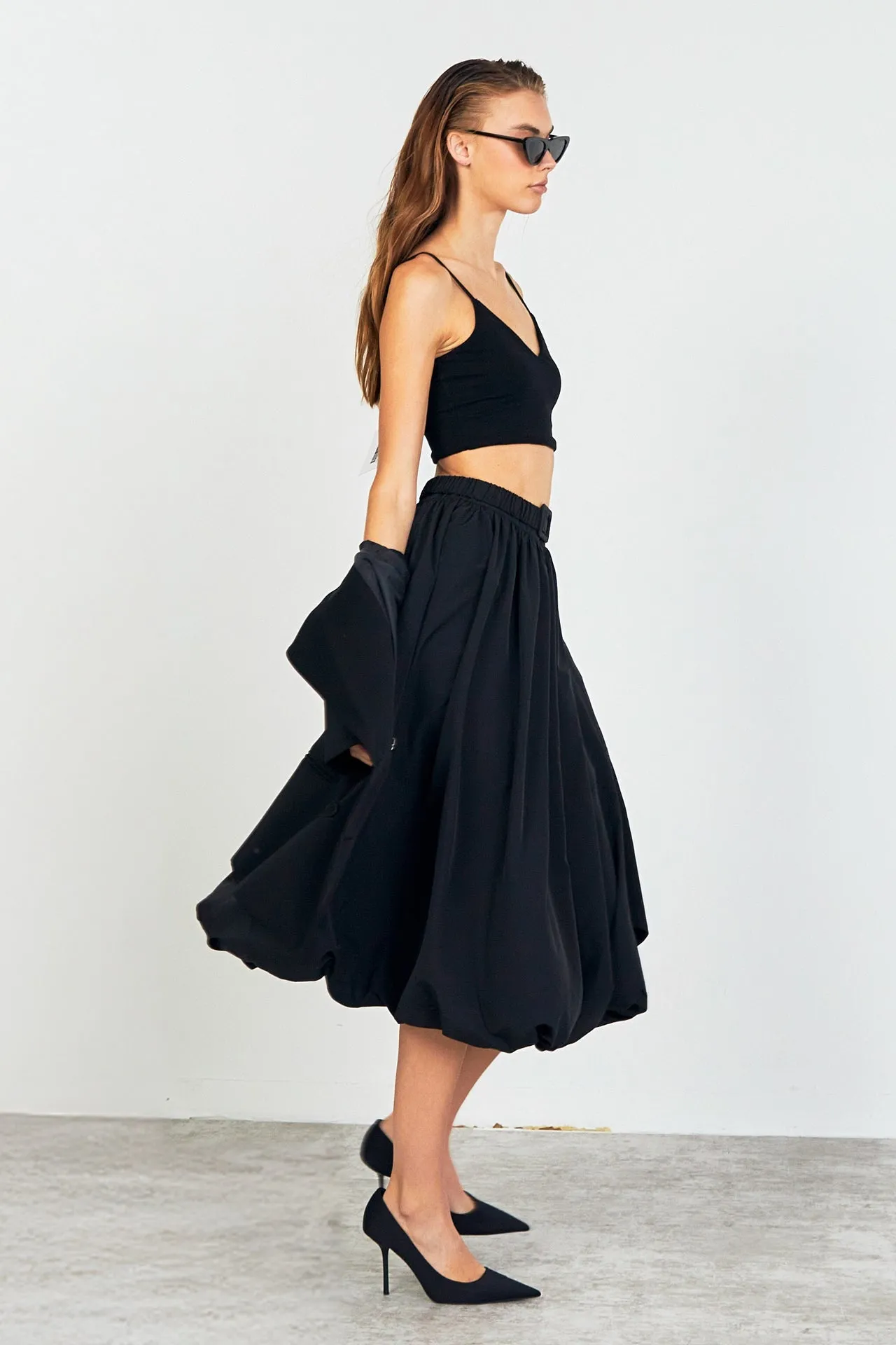 Belted Blouson Midi Skirt sold by Endless Rose product image thumbnail 5