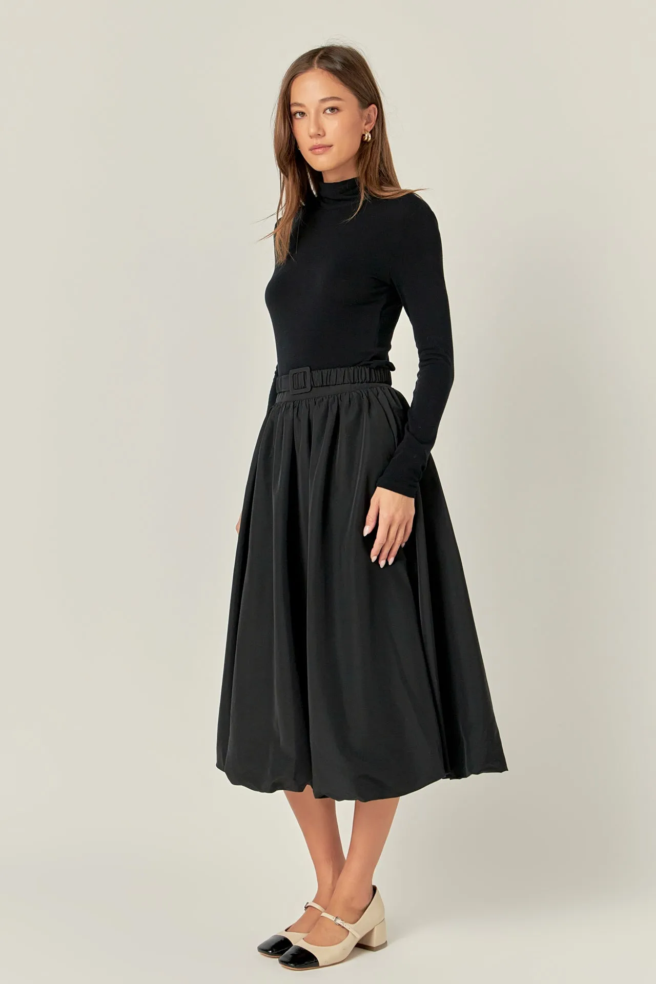 Belted Blouson Midi Skirt sold by Endless Rose product image thumbnail 4