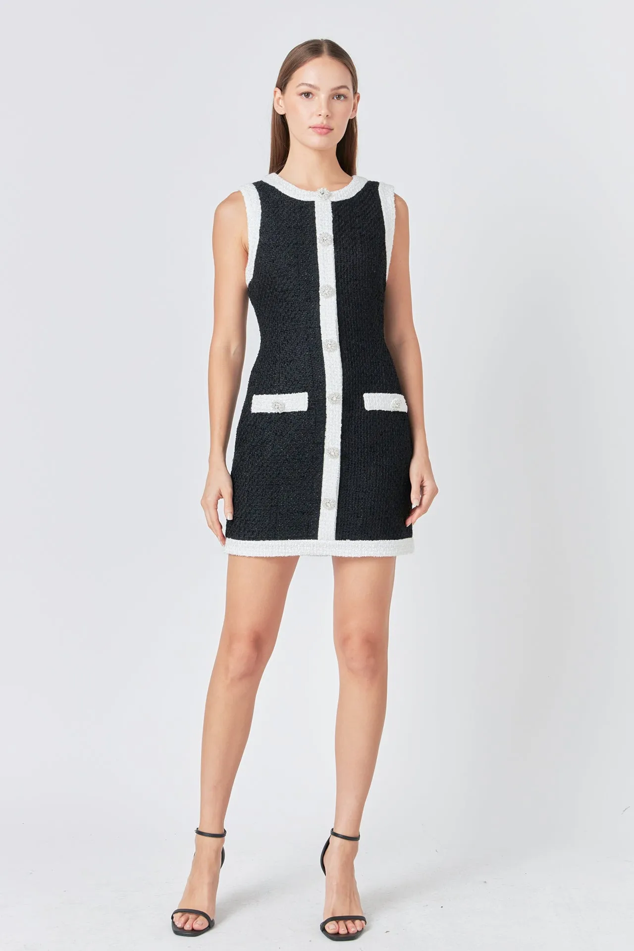 Tweed Sleeveless Mini Dress sold by Endless Rose