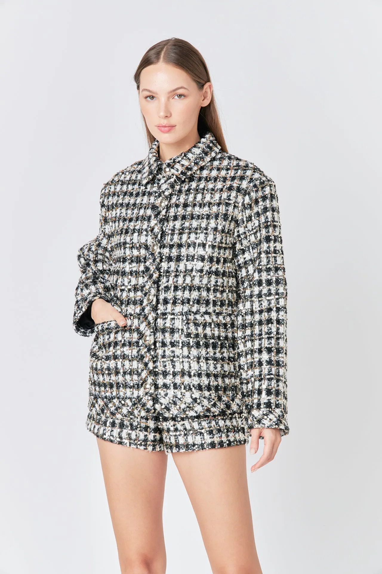 Sequins Check Jacket sold by Endless Rose product image thumbnail 5