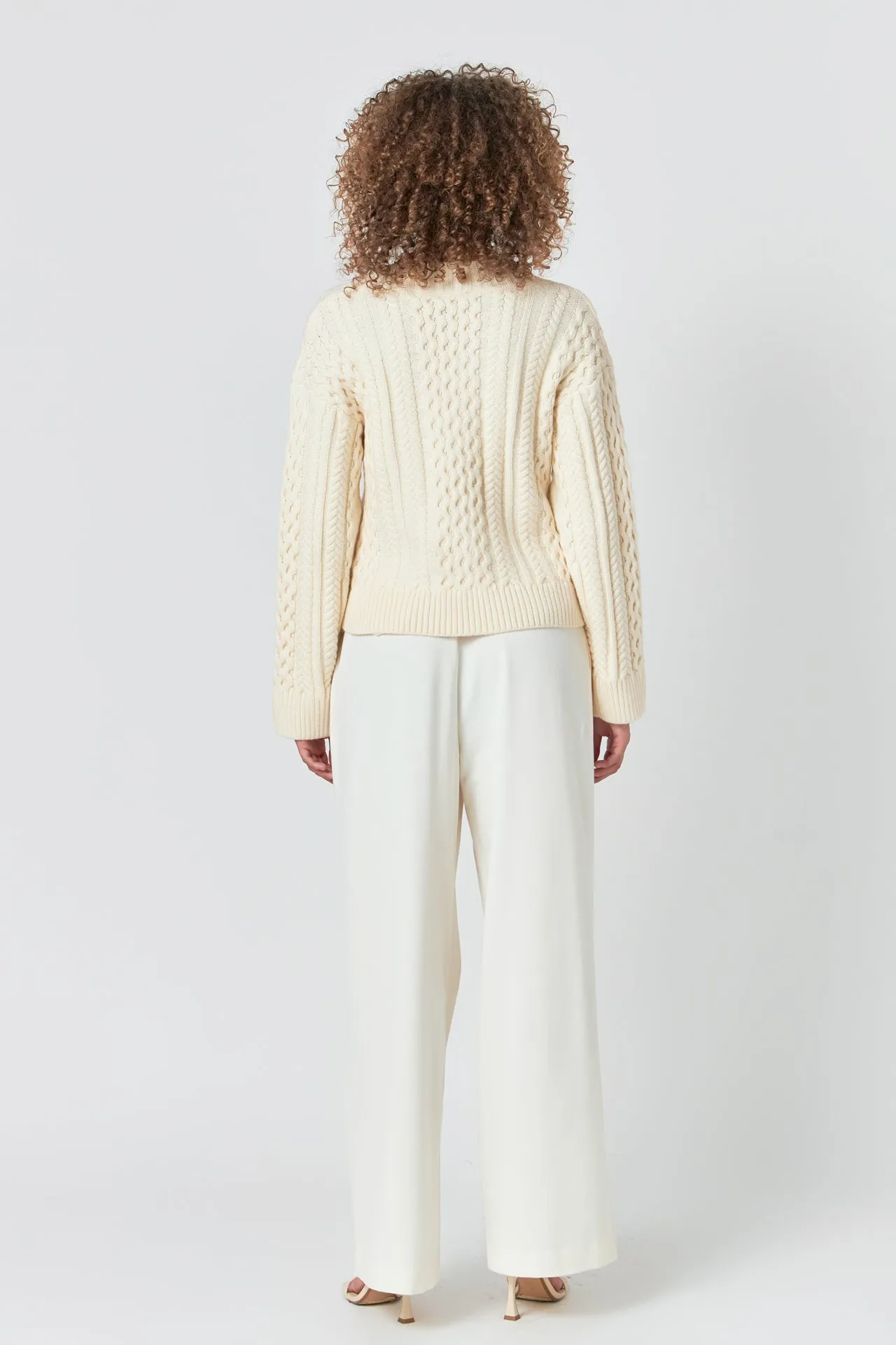 Cable Knit V-Neck Long Sleeve Sweater sold by Endless Rose product image thumbnail 4