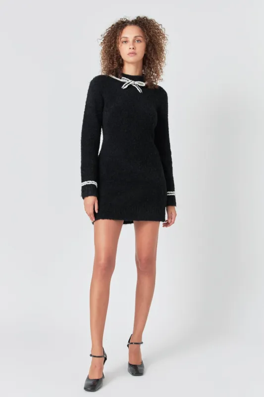 Bow Knit Mini Sweater Dress sold by Endless Rose