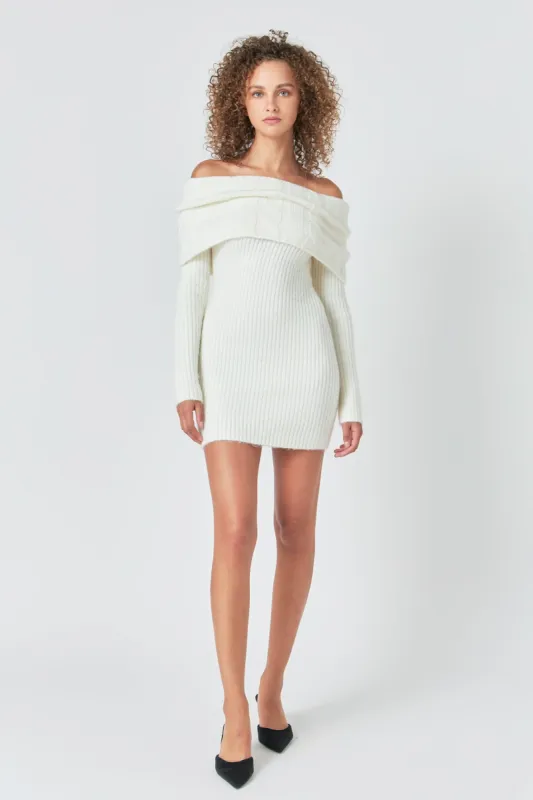 Off Shoulder Sweater Mini Dress sold by Endless Rose