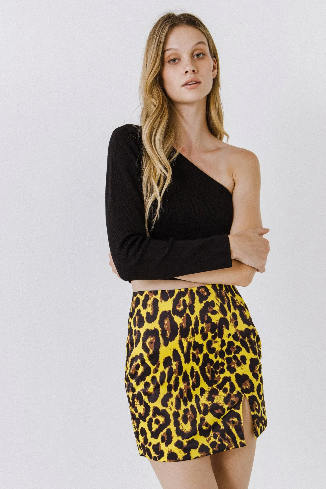 Animal Print Slit Detail Mini Skirt sold by Endless Rose product image thumbnail 5