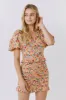 Floral Ruched Detail Mini Skirt sold by Endless Rose