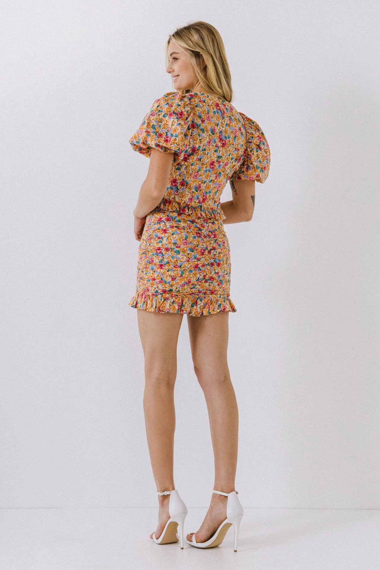 Floral Ruched Detail Mini Skirt sold by Endless Rose product image thumbnail 4