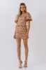 Floral Ruched Detail Mini Skirt sold by Endless Rose
