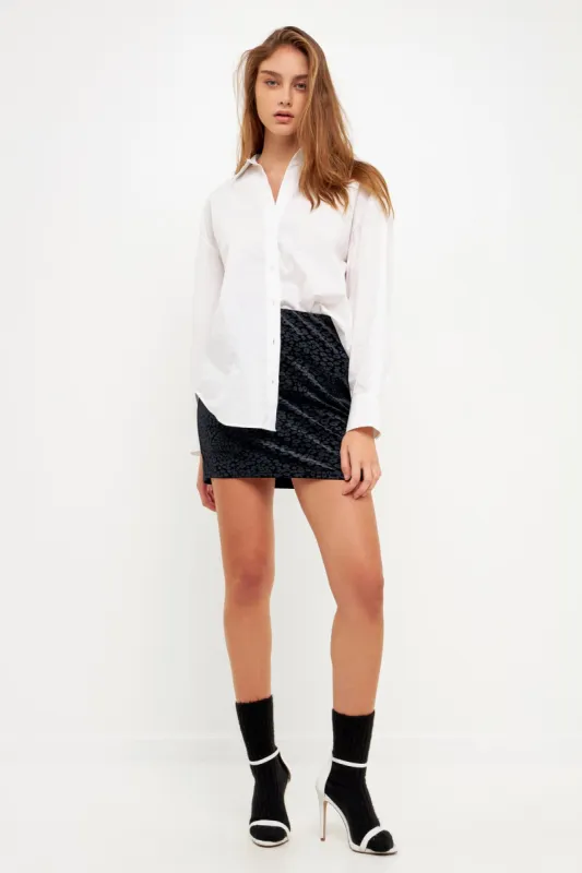 Animal Print Velvet Skirt sold by Endless Rose