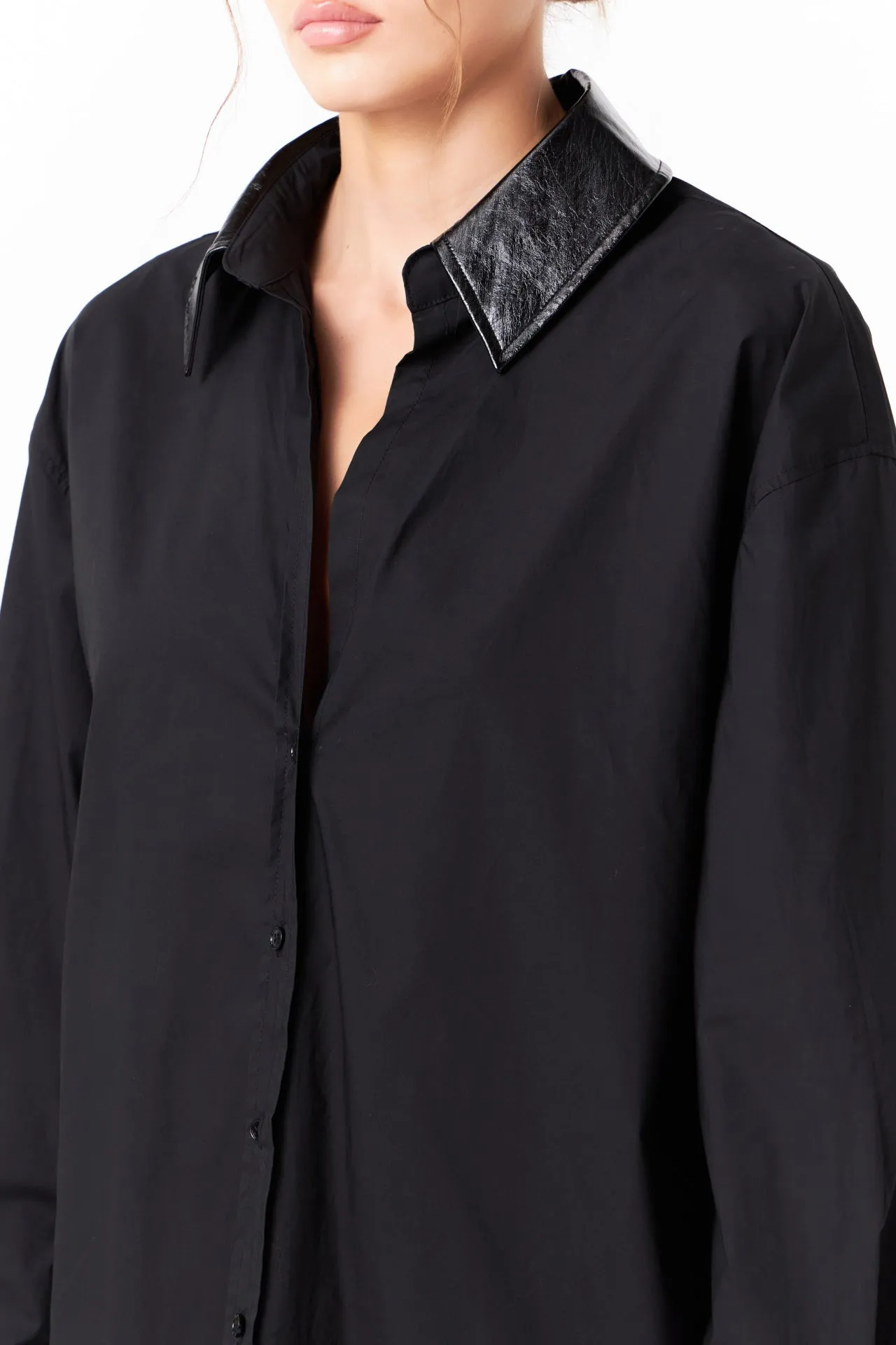 Pu Collared Oversize Shirt sold by Endless Rose product image thumbnail 3