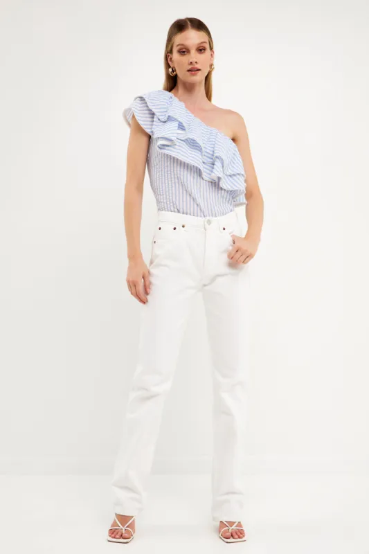 One Shoulder Stripe Top sold by Endless Rose