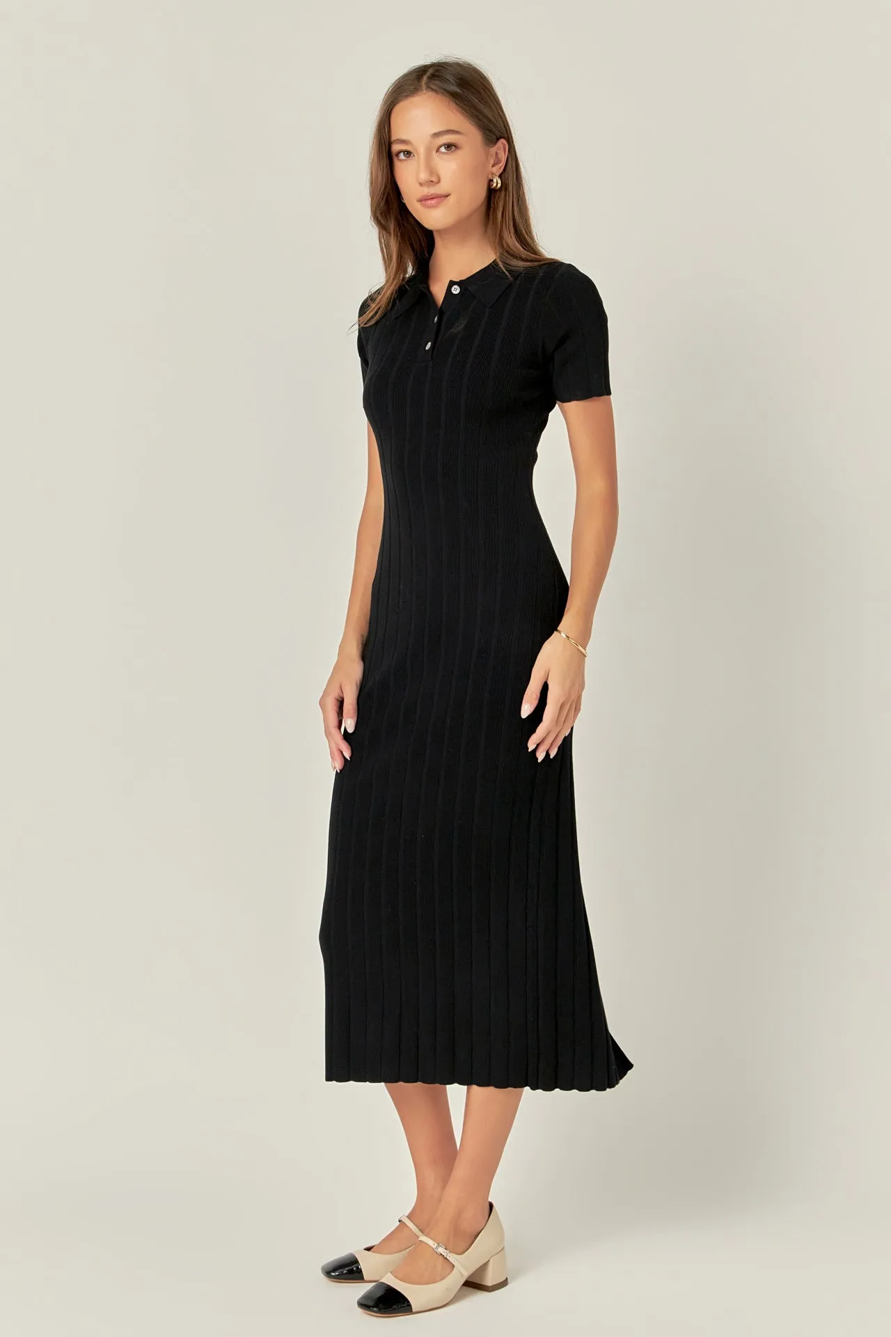 Polo Collared Maxi Knit Dress sold by Endless Rose product image thumbnail 3